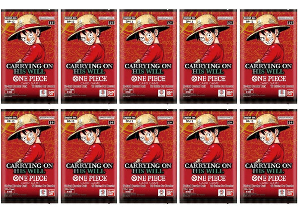 Bandai One Piece Carrying On His Will (OP-13) Booster Pack (10x Lot)
