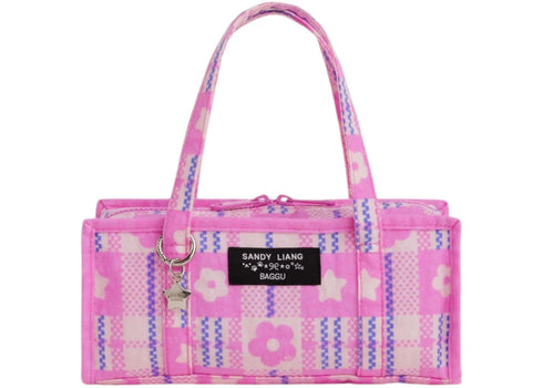 Baggu x Sandy Liang Mini Nylon Market Bag Market Plaid Pink