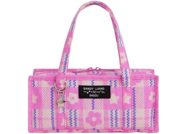 Baggu x Sandy Liang Mini Nylon Market Bag Market Plaid Pink