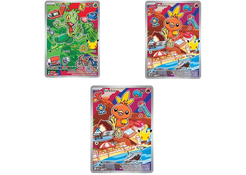 2026 Pokémon Mega Evolution First Partner Illustration Collection Series 3 Generation 3 First Partner Collection Set of 3 (Treecko/ Torchic/ Mudkip) Ungraded