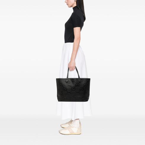 Open Shopping Tote Jumbo GG Embossed Leather Large