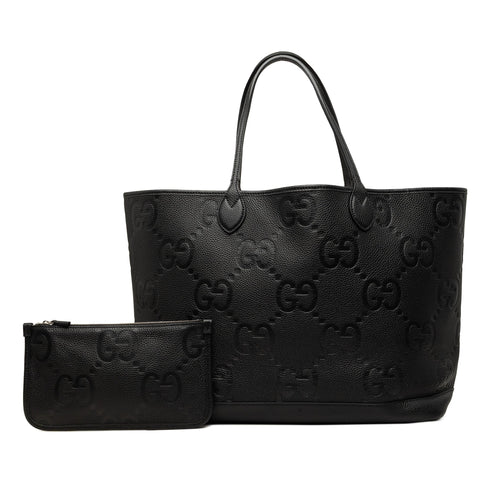 Open Shopping Tote Jumbo GG Embossed Leather Large