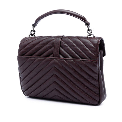 Classic Monogram College Bag Matelasse Chevron Leather Medium