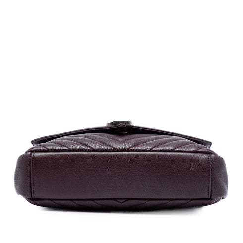 Classic Monogram College Bag Matelasse Chevron Leather Medium
