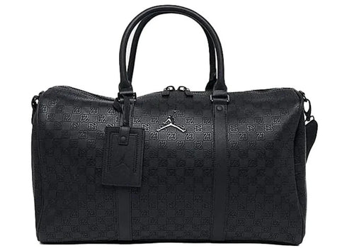 Jordan Monogram Leather Duffle Bag Black