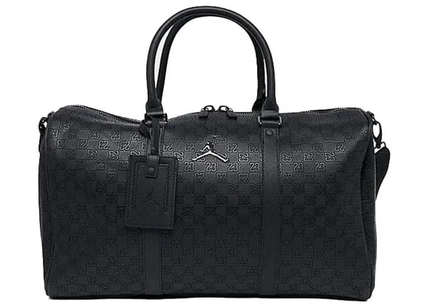 Jordan Monogram Leather Duffle Bag Black