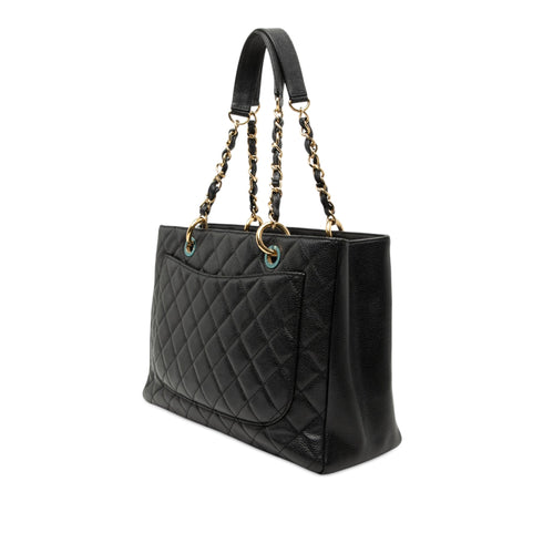 Grand Shopping Tote Quilted Caviar