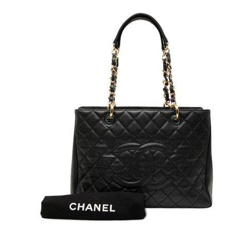 Grand Shopping Tote Quilted Caviar