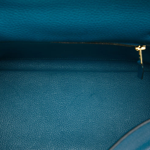 Kelly Handbag Blue Togo with Gold Hardware 28