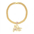 NO LOVE Letter Pendant + Cuban Chain