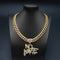 NO LOVE Letter Pendant + Cuban Chain