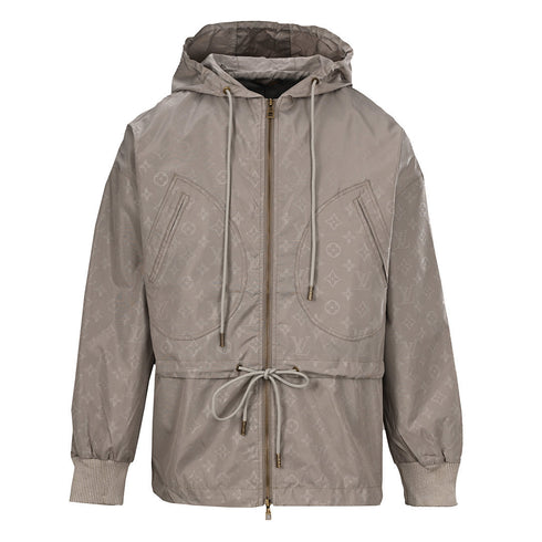 Louis Vuitton Monogram-Print Trench Coat-Style Zip Jacket with Cargo Pockets
