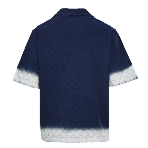 GUCCI Jacquard Denim Short-Sleeve Shirt