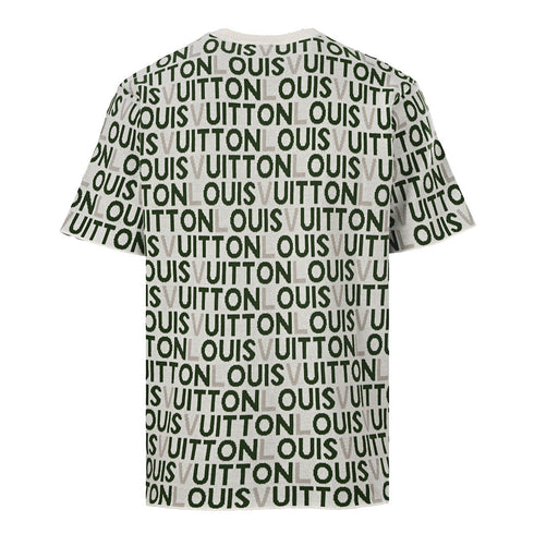 Louis Vuitton "Barrage" Letter Jacquard Knit Short-Sleeve T-Shirt