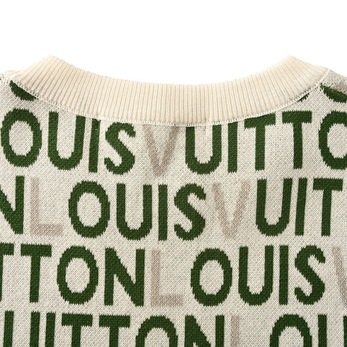 Louis Vuitton "Barrage" Letter Jacquard Knit Short-Sleeve T-Shirt