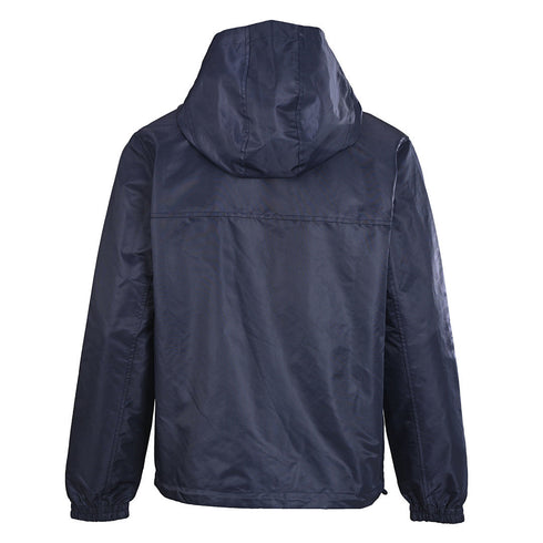 Louis Vuitton Reversible Windbreaker Jacket featuring Leather Logo Patch and Tonal Jacquard Pattern