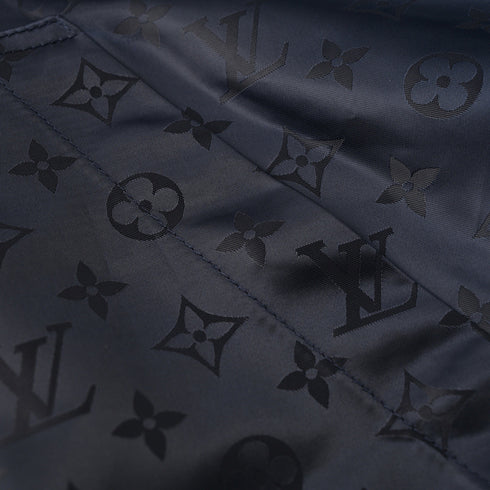 Louis Vuitton Reversible Windbreaker Jacket featuring Leather Logo Patch and Tonal Jacquard Pattern