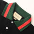 GUCCI Red and Green Web Embroidered Polo Shirt