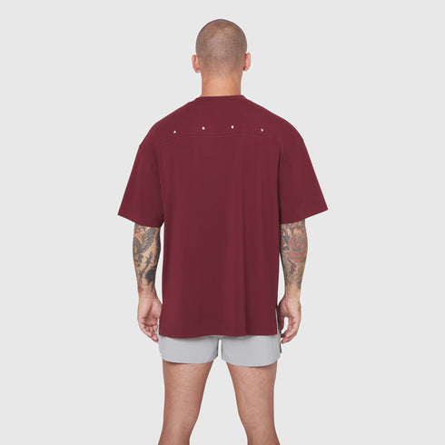 0824. Supima® Oversized Tee - Crimson
