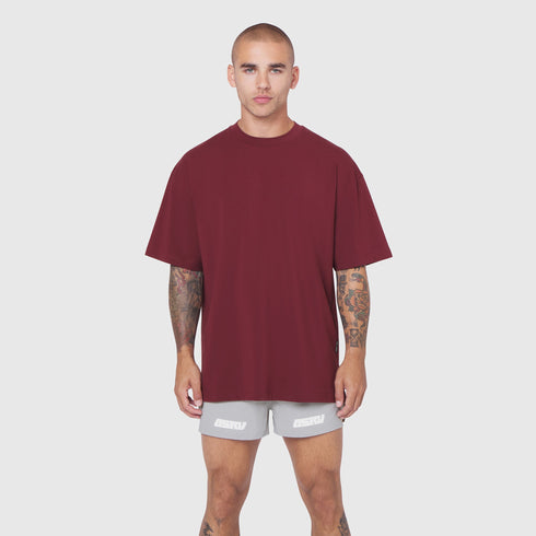 0824. Supima® Oversized Tee - Crimson