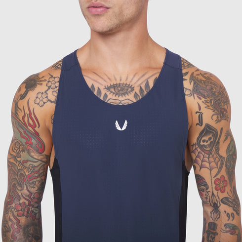 0949. Laser-Vent™ Singlet Tank - Navy/Black