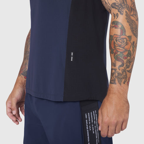 0949. Laser-Vent™ Singlet Tank - Navy/Black