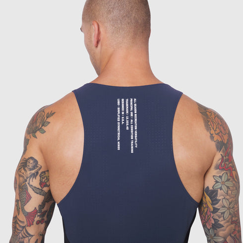 0949. Laser-Vent™ Singlet Tank - Navy/Black