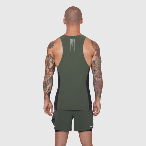 0949. Laser-Vent™ Singlet Tank - Olive/Black