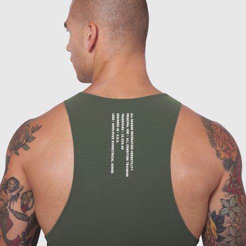 0949. Laser-Vent™ Singlet Tank - Olive/Black