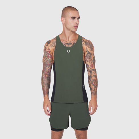 0949. Laser-Vent™ Singlet Tank - Olive/Black