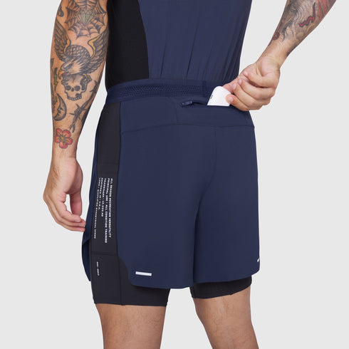 0953. Aerotex™ Hybrid Liner Short - Navy/Black