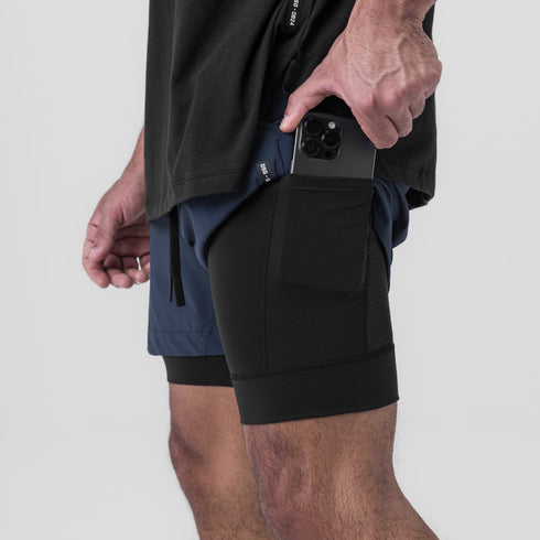 0865. Tetra-Lite® 5" Liner Short - Navy "Wings"/Black