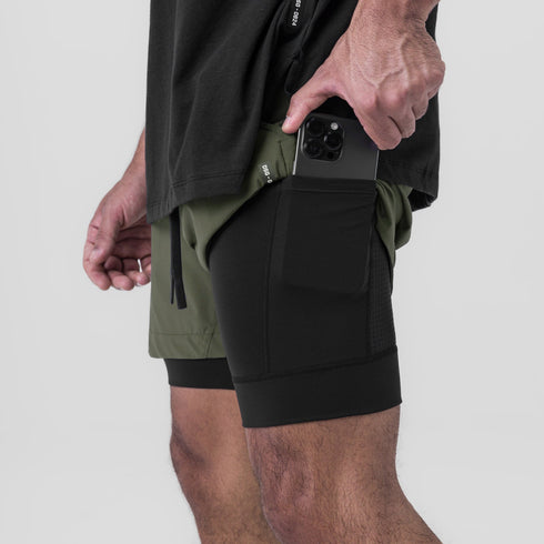 0865. Tetra-Lite® 5" Liner Short - Olive "Wings"/Black
