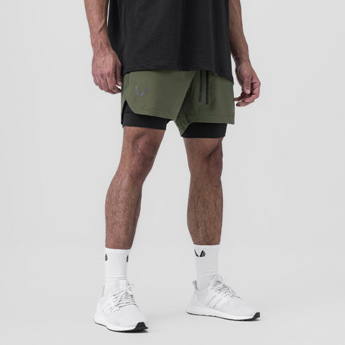 0865. Tetra-Lite® 5" Liner Short - Olive "Wings"/Black