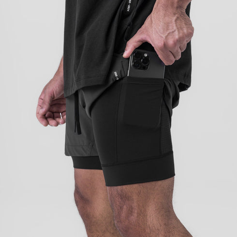 0865. Tetra-Lite® 5" Liner Short - Space Grey "Wings"/Black