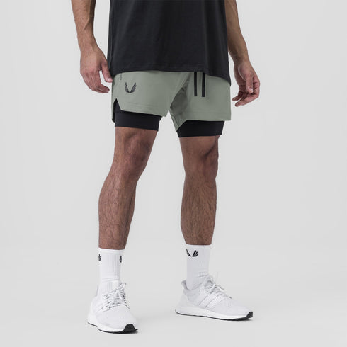 0865. Tetra-Lite® 5" Liner Short - Sage "Wings"/Black