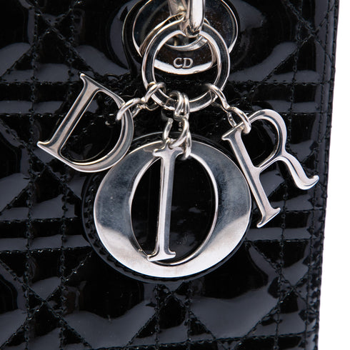 Lady Dior Bag Cannage Quilt Patent Medium