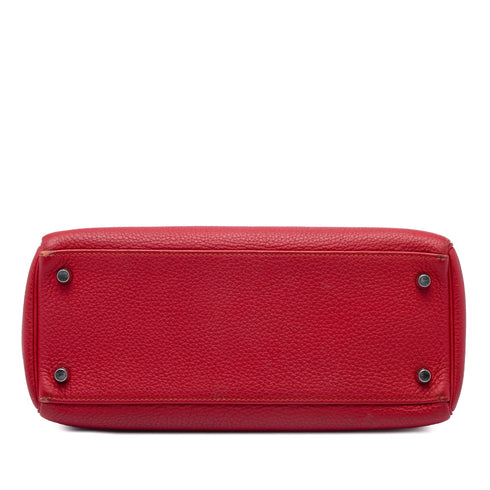 Kelly Handbag Red Togo with Palladium Hardware 28