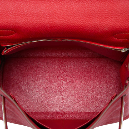 Kelly Handbag Red Togo with Palladium Hardware 28