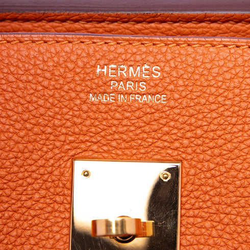 Birkin Handbag Orange Togo with Gold Hardware 35