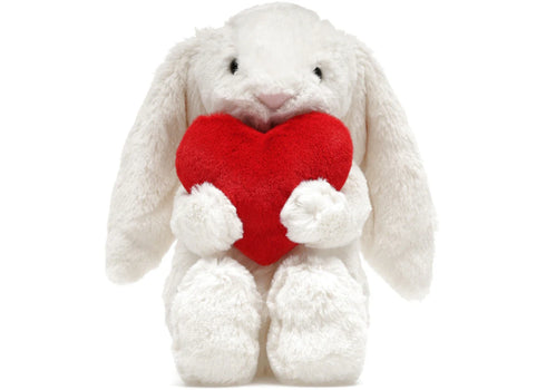 Plush Bashful Red Love Heart Bunny
