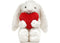 Plush Bashful Red Love Heart Bunny