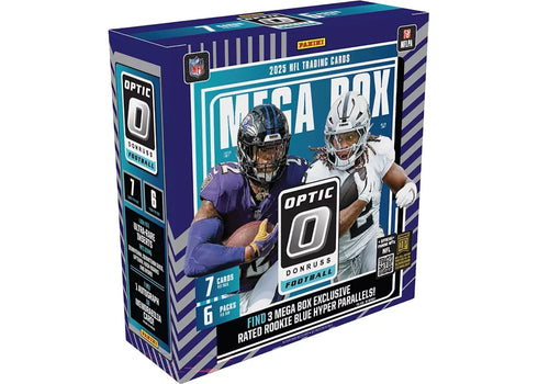 2025 Panini Donrus Optic Football (Blue Hyper Parallels) Mega Box