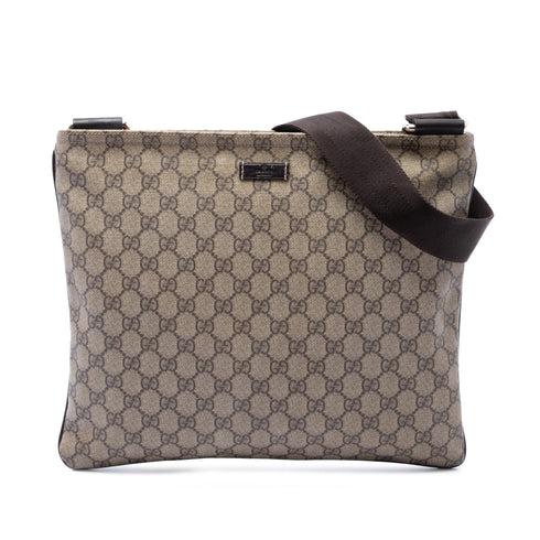 Zip Top Messenger Bag GG Coated Canvas Large