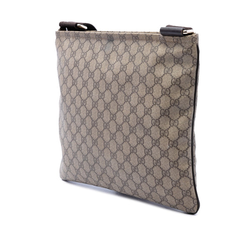 Zip Top Messenger Bag GG Coated Canvas Large