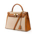 Kelly Handbag Toile and and Brown Courchevel with Gold Hardware 32