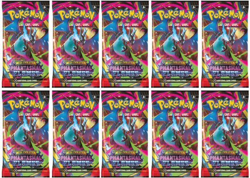 2025 Pokémon Mega Evolution Phantasmal Flames Mega Charizard X Booster Pack 10x Lot