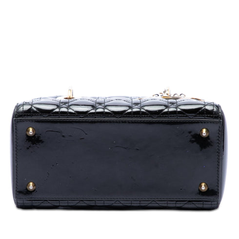 Lady Dior Bag Cannage Quilt Patent Medium