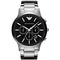 Emporio Armani AR2460 Black Dial Silver Steel Strap Mens Sports Watch