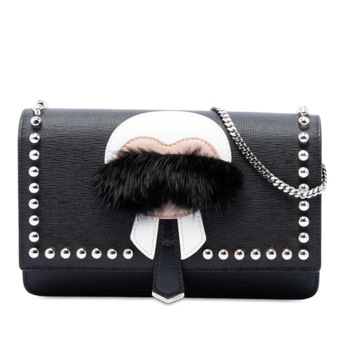 Karlito Wallet on Chain Studded Printed Leather